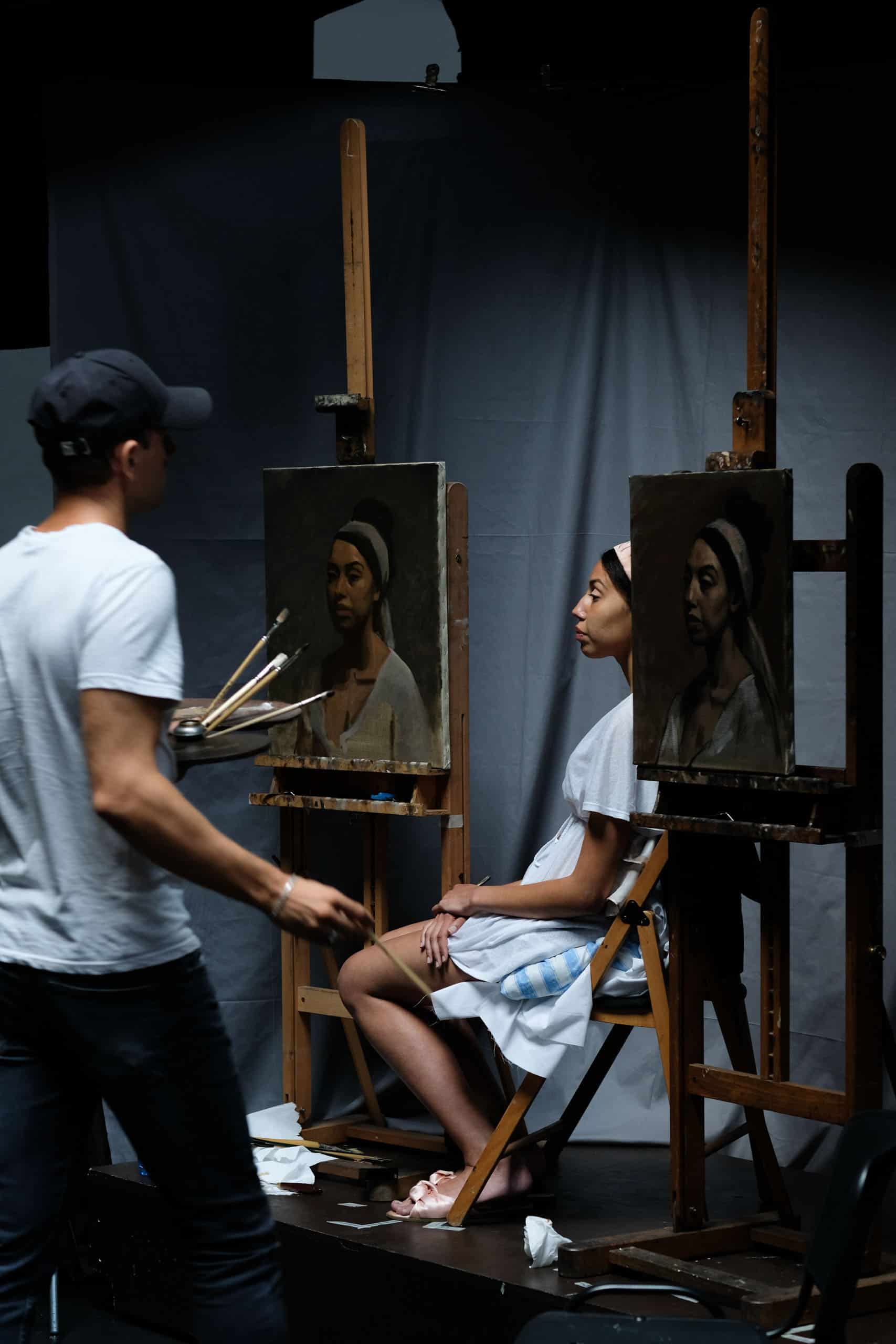 Principal Instructor Vitaliy Shtanko working on a portrait demo during the Summer Workshop