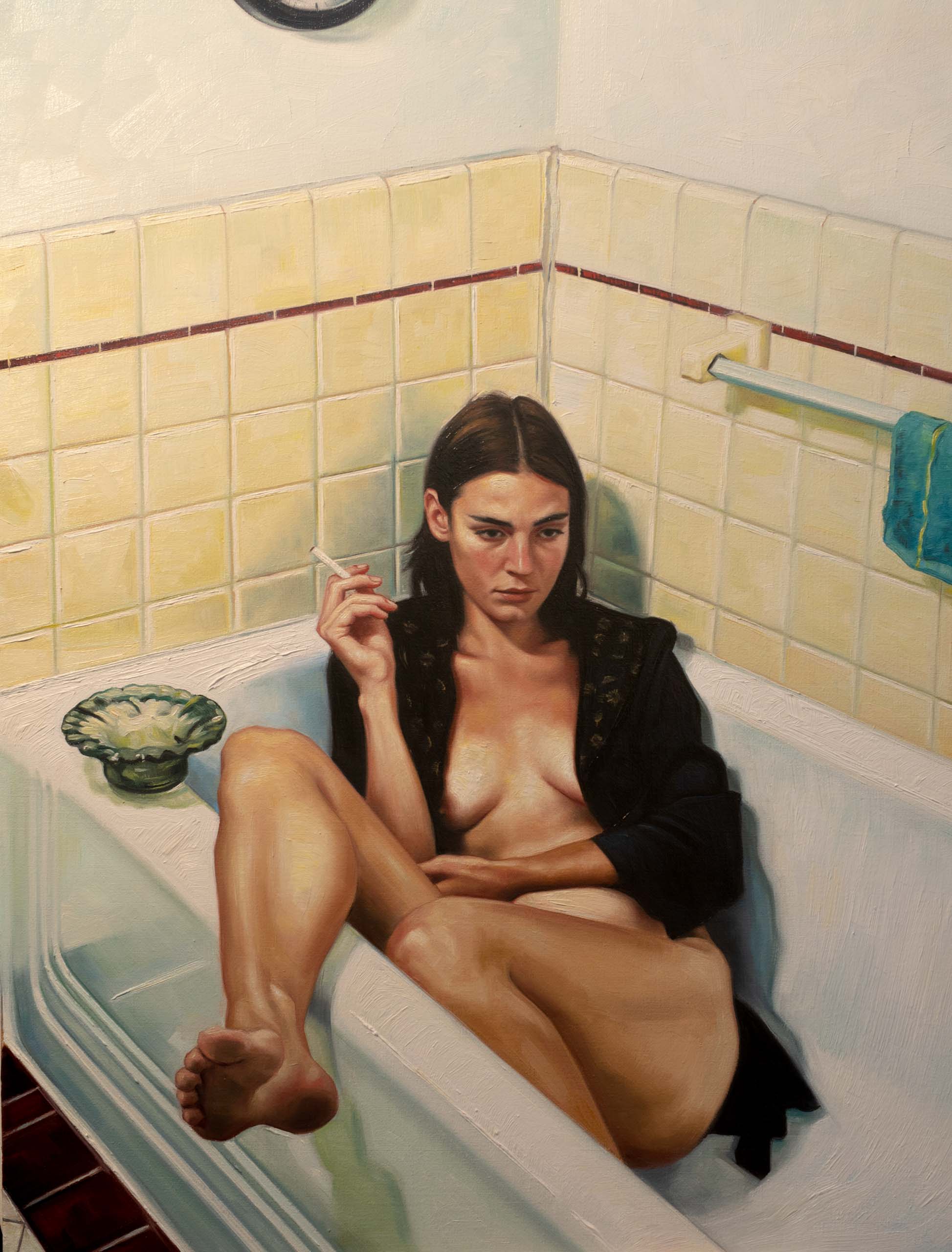 David Alvarado, "Cigarettes and Frustration", Oil on linen, 22 x 28 in. 2020