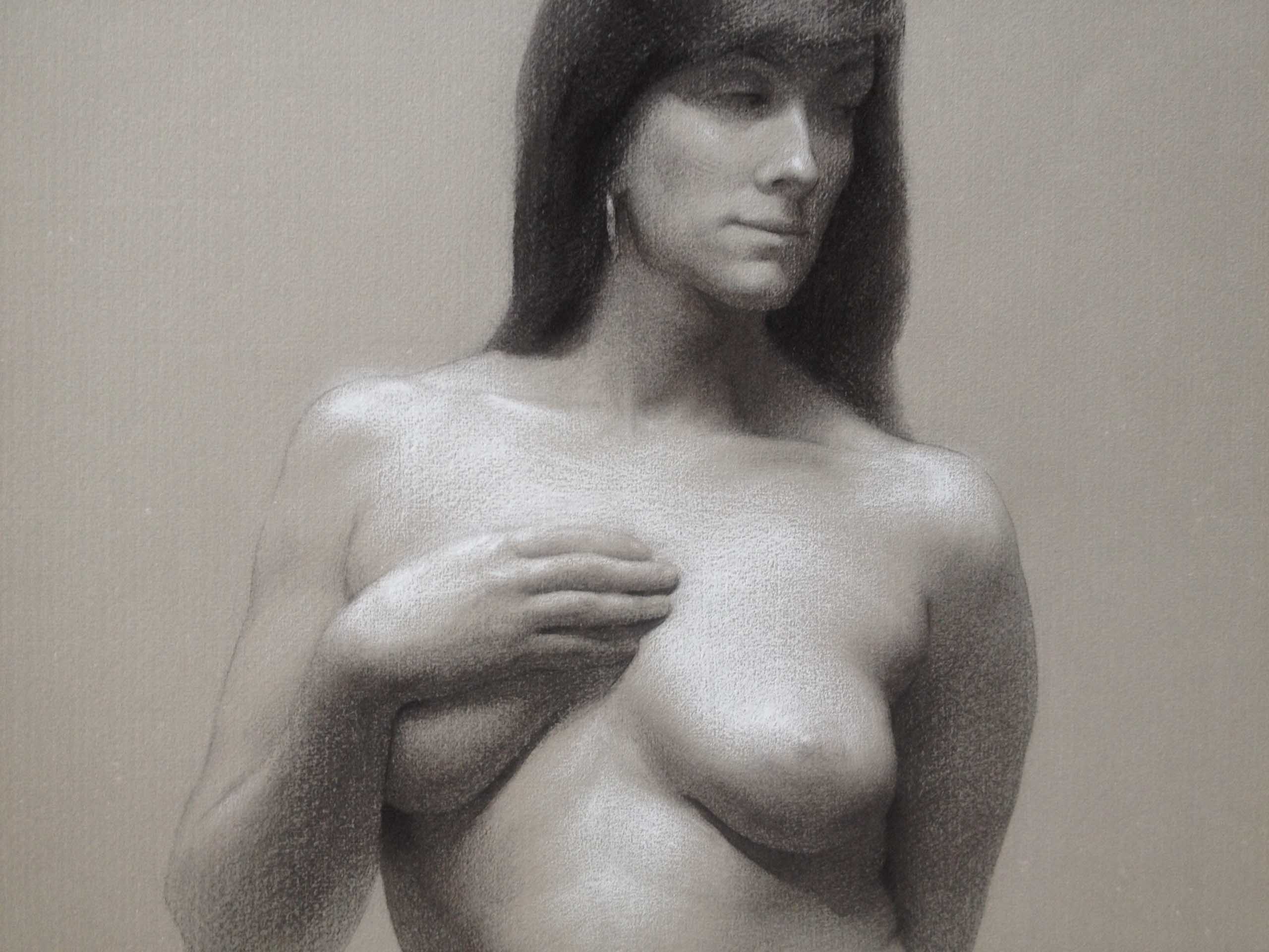 Nguyen Cuong Ta, Nude Study 11, Charcoal on Roma paper, 2020