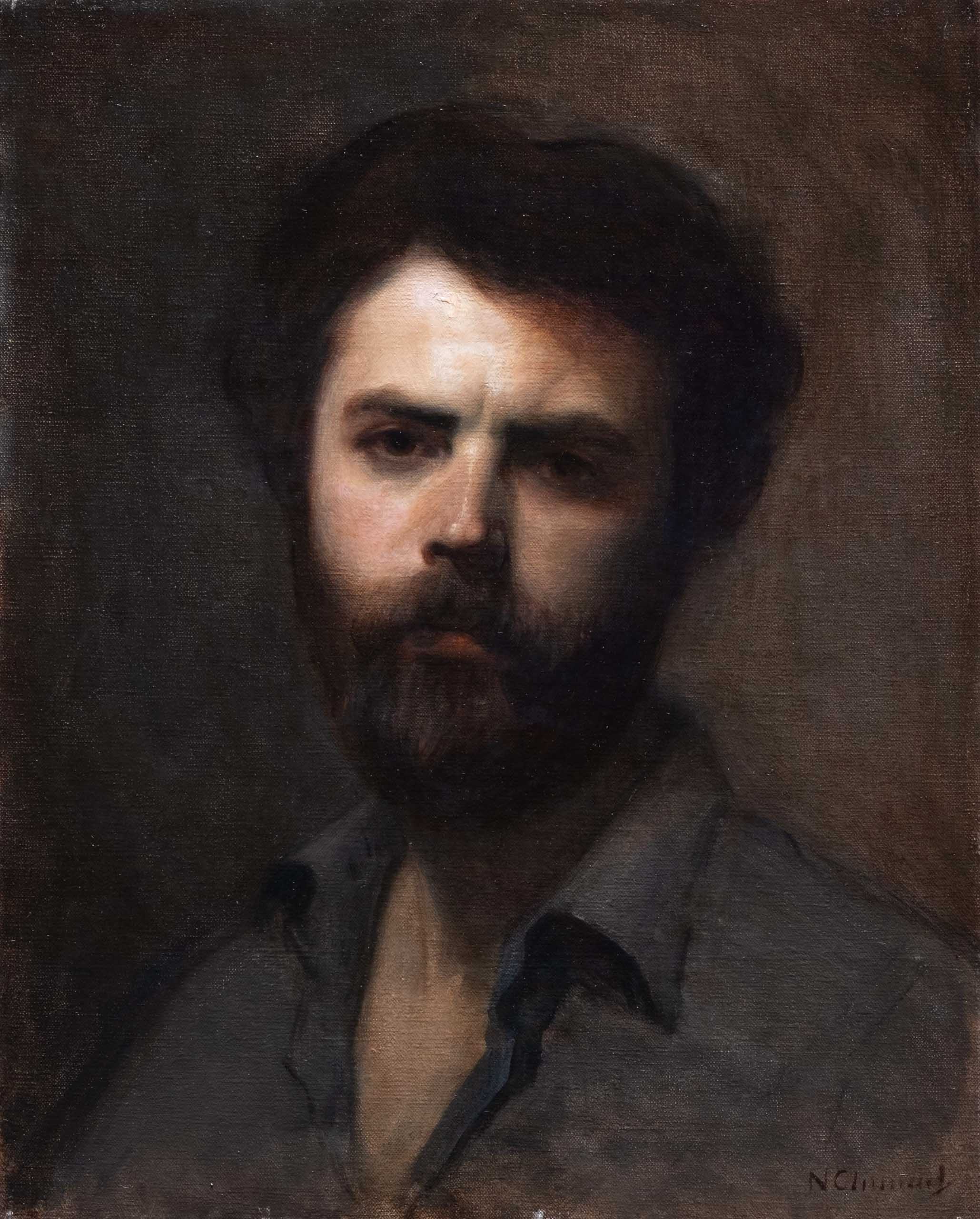 Nicholas Chaundy, Self Portrait, Oil on linen, 40 x 50 cm, 2019