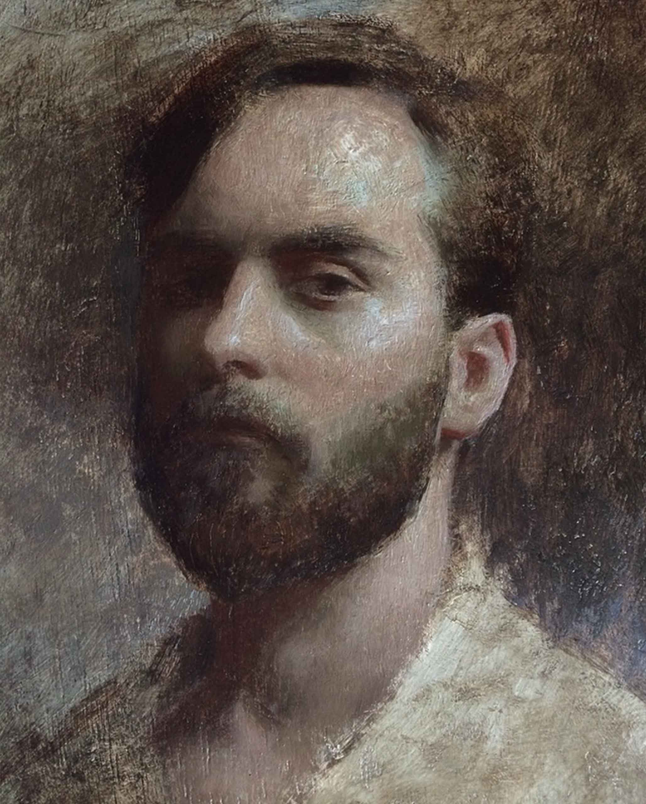 Richard Greathouse, Self Portrait Oil on panel, 30 x 25 cm, 2017