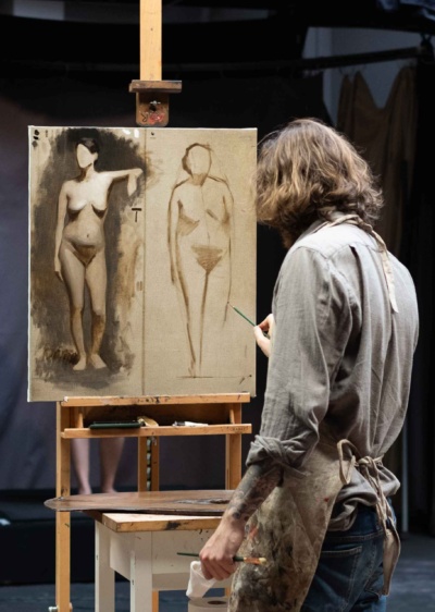 Intermediate Painting Program Director Toby Neve giving a Grisaille Painting Demo 1-2