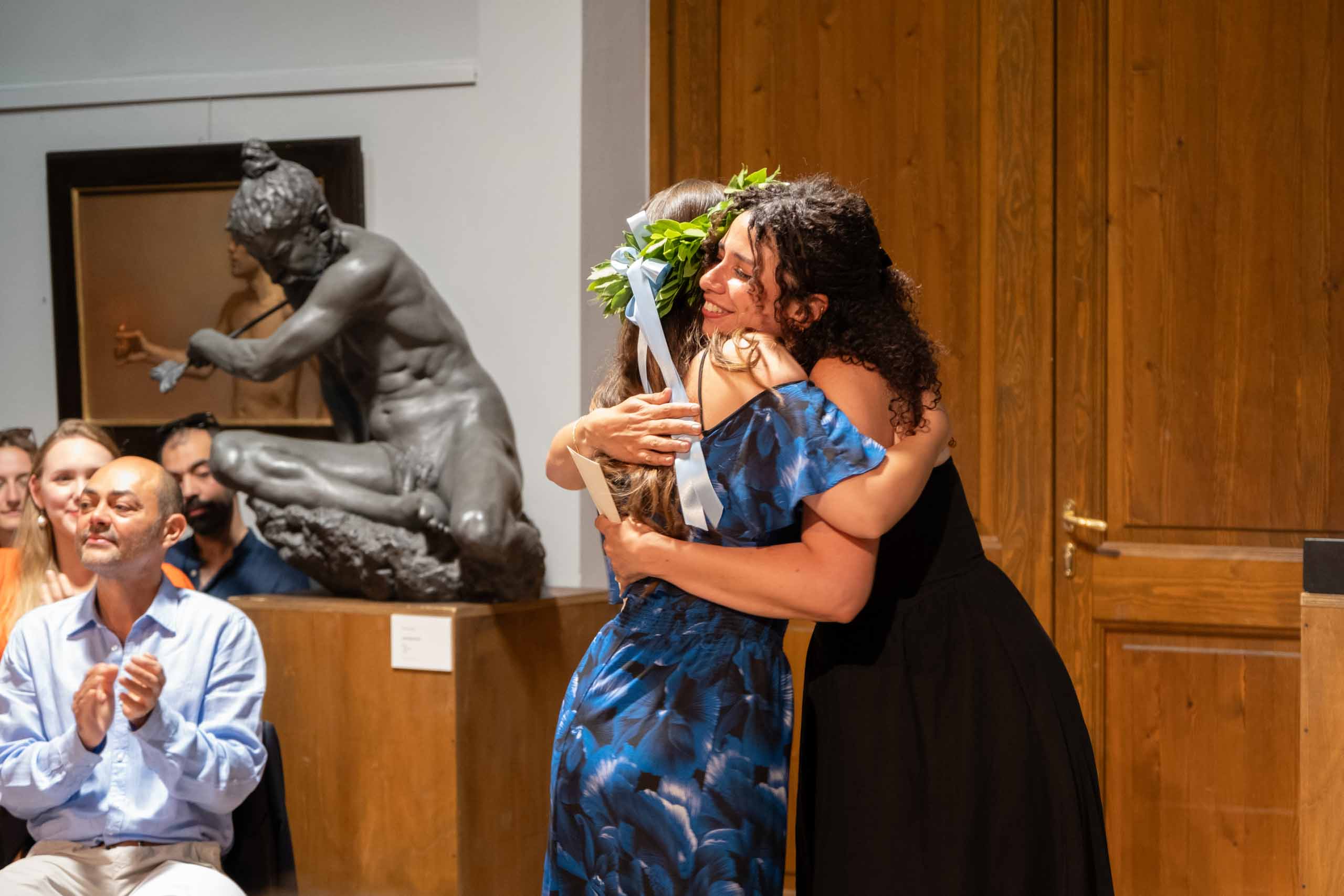 Dorota Bojarska receives an award for best Evening Drawing Student from Sculpure Drawing Program Director, Ola Alaa El-Din