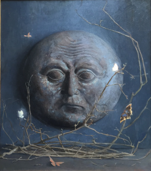 Daniela Astone, "Moon", Oil on canvas, 80 cm x 70 cm, 2019, € 4.200. Daniela Astone, "Moon", Oil on canvas, 80 cm x 70 cm, 2019, € 4.200.