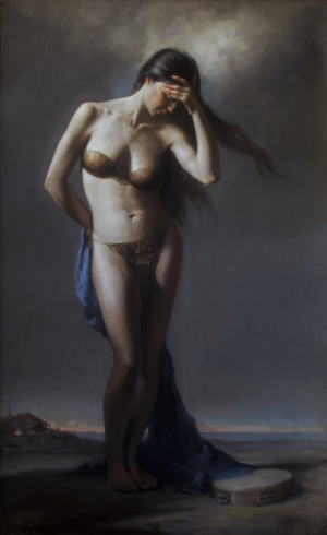 Daniel Graves, "Salomé's Rue", 160 x 100 cm, Oil on hemp, 2019 Daniel Graves, "Salomé's Rue", 160 x 100 cm, Oil on hemp, 2019