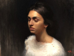 Ola Alaa El-Din, "Alyosha", Oil on canvas, 50 x 60 cm, 2019, €800 Ola Alaa El-Din, "Alyosha", Oil on canvas, 50 x 60 cm, 2019, €800