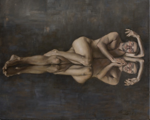 Simona Dolci, "Narciso 2" (Narcissus 2), Oli on canvas, 75x60 cm, 2017, €6.600 Simona Dolci, "Narciso 2" (Narcissus 2), Oli on canvas, 75x60 cm, 2017, €6.600