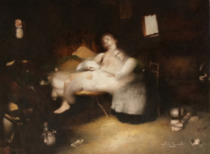 Vaidas Varpucanskis, 'Heavenly Suffering', 30.5x22.5 cm, Oil on panel, 2019 Vaidas Varpucanskis, 'Heavenly Suffering', 30.5x22.5 cm, Oil on panel, 2019