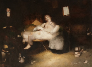 Vaidas Varpucanskis, 'Heavenly Suffering', 30.5x22.5 cm, Oil on panel, 2019 Vaidas Varpucanskis, 'Heavenly Suffering', 30.5x22.5 cm, Oil on panel, 2019