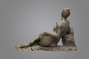 Alondra Sur, Advanced Sculpture 3/4 reclining pose, waterbased clay, FAA Florence