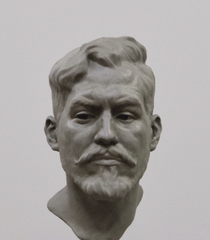 Bertrand Godefroy, Beginning Sculpture portrait, waterbased clay, FAA Florence