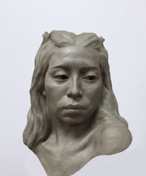 Bertrand Godefroy, Beginning Sculpture portrait, waterbased clay, FAA Florence