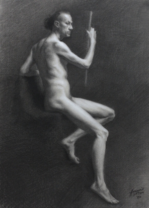 Hannah Sutton, Advanced Painting, long pose, FAA Florence