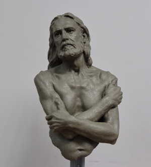 Jana Büttner, Advanced Sculpture portrait, life size, waterbased clay, FAA Florence