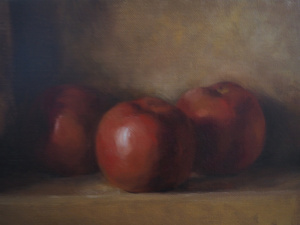 Martha Horning, Advanced Painting still life "Three Apples", FAA Florence