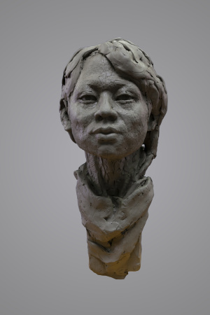 Nilo Fernando Gomez Martinez, Beginning Sculpture portrait, waterbased clay, FAA Florence