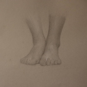 Shulamit Miller, 1st year student FAA Florence, "my feet" done in quarantine