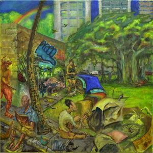 Lana Svirezheva, "Home Street Home, Honolulu", Oil on Linen, 60x60 cm, 2021 Lana Svirezheva, "Home Street Home, Honolulu", Oil on Linen, 60x60 cm, 2021