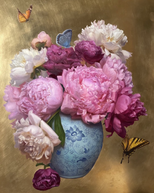 Chanel Cha, "Spring Blooming", Oil on brass panel, 51x61 cm (20x24 in), 2020 Chanel Cha, "Spring Blooming", Oil on brass panel, 51x61 cm (20x24 in), 2020
