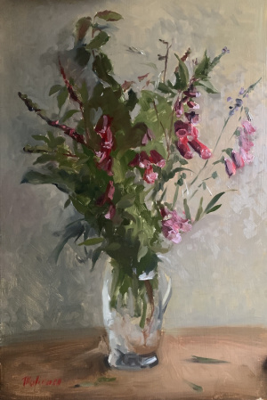 Tatyana Kulida Lockdown Foxgloves", Oil on panel, 40x60 cm, 2020 Tatyana Kulida "Lockdown Foxgloves", Oil on panel, 40x60 cm, 2020