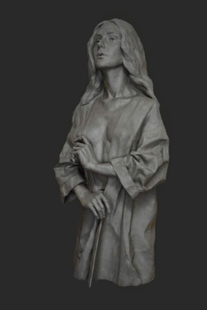 Jana Büttner, "Reflection", Finished clay, 87x40x24 cm, 2020