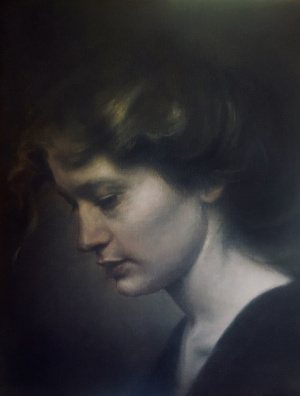 Marie Forsberg, "Gunilla", Oil on canvas, 27x33 cm, 2020 Marie Forsberg, "Gunilla", Oil on canvas, 27x33 cm, 2020