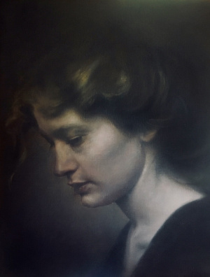 Marie Forsberg, "Gunilla", Oil on canvas, 27x33 cm, 2020 Marie Forsberg, "Gunilla", Oil on canvas, 27x33 cm, 2020
