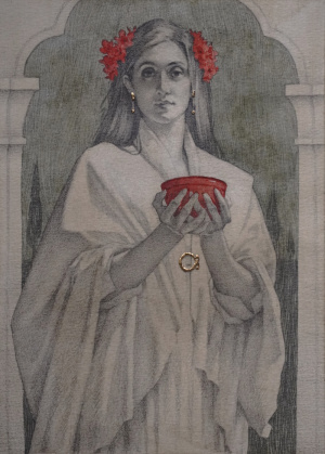 "Red Bowl", Graphite & Watercolor, 20x15 cm (8x6 in), 2020 Terra Chapman, "Red Bowl", Graphite & Watercolor, 20x15 cm (8x6 in), 2020