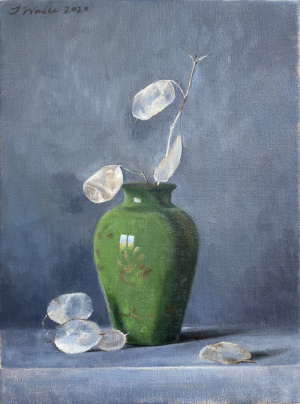 Tasha Walle, "Green Vase", Oil on linen, 30x40 cm, 2020 Tasha Walle, "Green Vase", Oil on linen, 30x40 cm, 2020