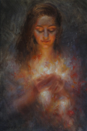 Sahra Becherer, "In our Hands", Oil on canvas, 35x40 cm, 2019 Sahra Becherer, "In our Hands", Oil on canvas, 35x40 cm, 2019