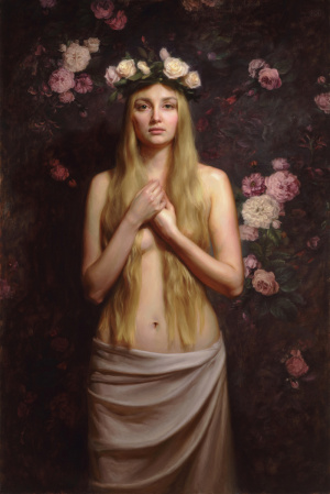 "Wounded", Oil on linen, 94x142 cm (37x56 in), 2019 Chanel Cha, "Wounded", Oil on linen, 94x142 cm (37x56 in), 2019