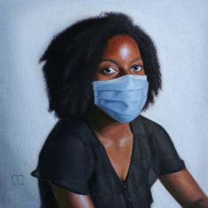 Eliza Moser, "Portrait of A Young Woman During a Pandemic", 30.5x30.5 cm (12x12 in), 2020 Eliza Moser, "Portrait of A Young Woman During a Pandemic", 30.5x30.5 cm (12x12 in), 2020