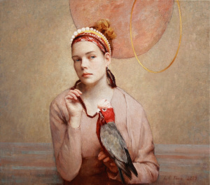 Louise Camille Fenne, "Possessor no. 15 (Echoes of Love)", Oil on linen, 80x90 cm 2019 Louise Camille Fenne, "Possessor no. 15 (Echoes of Love)", Oil on linen, 80x90 cm 2019