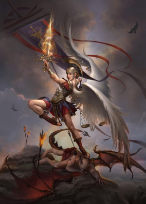 Sarah Weizhen Xu, "St Michael the Archangel Batteling With Satan", Digital Media, 5558x7748 pixels, 2021 Sarah Weizhen Xu, "St Michael the Archangel Batteling With Satan", Digital Media, 5558x7748 pixels, 2021