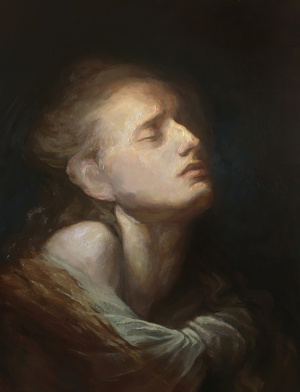 "Lilac Wine", Oil on panel, 51x40.5 cm (20x16 in), 2019 Adelyne Rizzo, "Lilac Wine", Oil on panel, 51x40.5 cm (20x16 in), 2019