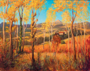 Simone Olivia Moritz, "Golden October," 50x35 cm, Oil on panel, 2020 Simone Olivia Moritz, "Golden October," 50x35 cm, Oil on panel, 2020