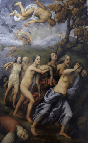 Ilana Ellis, "The Falling Man", Oil on linen, 142x228.5 cm (56x90 in), 2020 Ilana Ellis, "The Falling Man", Oil on linen, 142x228.5 cm (56x90 in), 2020