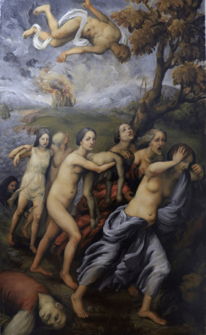 Ilana Ellis, "The Falling Man", Oil on linen, 142x228.5 cm (56x90 in), 2020 Ilana Ellis, "The Falling Man", Oil on linen, 142x228.5 cm (56x90 in), 2020