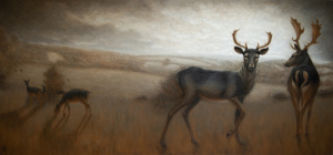 Gemma Quickenden, "The Longdown Melanistic Deer", Oil on canvas, 184x85 cm, 2020 Gemma Quickenden, "The Longdown Melanistic Deer", Oil on canvas, 184x85 cm, 2020