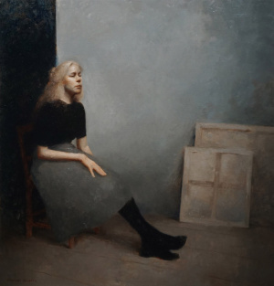 Stephanie Kullberg, "Britta", Oil on linen, 96x100 cm, 2020 Stephanie Kullberg, "Britta", Oil on linen, 96x100 cm, 2020