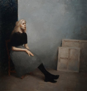 Stephanie Kullberg, "Britta", Oil on linen, 96x100 cm, 2020 Stephanie Kullberg, "Britta", Oil on linen, 96x100 cm, 2020