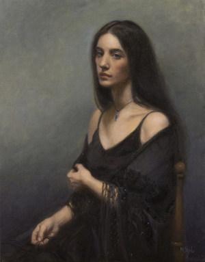 Maureen Hyde, "La Notte", Oil on linen, 80x60 cm, 2019 Maureen Hyde, "La Notte", Oil on linen, 80x60 cm, 2019