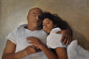 Noam Rubin, Father and Daughter, Oil on canvas, 63.5x130 cm, 2020 Noam Rubin, Father and Daughter, Oil on canvas, 63.5x130 cm, 2020