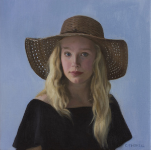 Cecilia Thorell, "Molly", Oil on linen, 35x35 cm, 2019 Cecilia Thorell, "Molly", Oil on linen, 35x35 cm, 2019