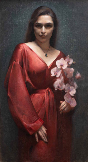 Dasha Belokrylova, "Untitled Self-Portrait", Oil on canvas, 50x90 cm, 2021 Dasha Belokrylova, "Untitled Self-Portrait", Oil on canvas, 50x90 cm, 2021