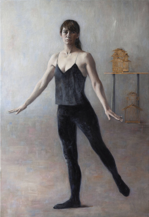 Simona Dolci, "Donna Uccello", Oil on canvas, 80x120 cm, 2020 Simona Dolci, "Donna Uccello", Oil on canvas, 80x120 cm, 2020