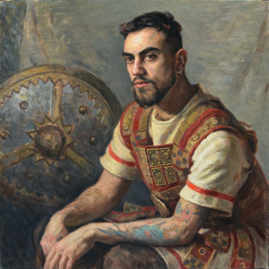 Vitaliy Shtanko, “Il Guerriero”, 70 cm x 70 cm, Oil on canvas, 2019, € 6.500,00 Vitaliy Shtanko, “Il Guerriero”, 70 cm x 70 cm, Oil on canvas, 2019, € 6.500,00