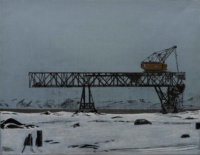 "Kullkran, Svalbard", Charcoal and chalk on Ingres paper, 66 x 50 cm, 2012 Rudi Caeyers, "Kullkran, Svalbard", Charcoal and chalk on Ingres paper, 66 x 50 cm, 2012