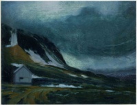"Zeppelinfjellet", Oil on Arches paper, 35 x 27 cm, 2021 Rudi Caeyers, "Zeppelinfjellet", Oil on Arches paper, 35 x 27 cm, 2021