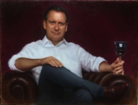 "A family man", Oil on linen, 90 x 75 cm, 2019 Bernhard Schmidt, "A family man", Oil on linen, 90 x 75 cm, 2019